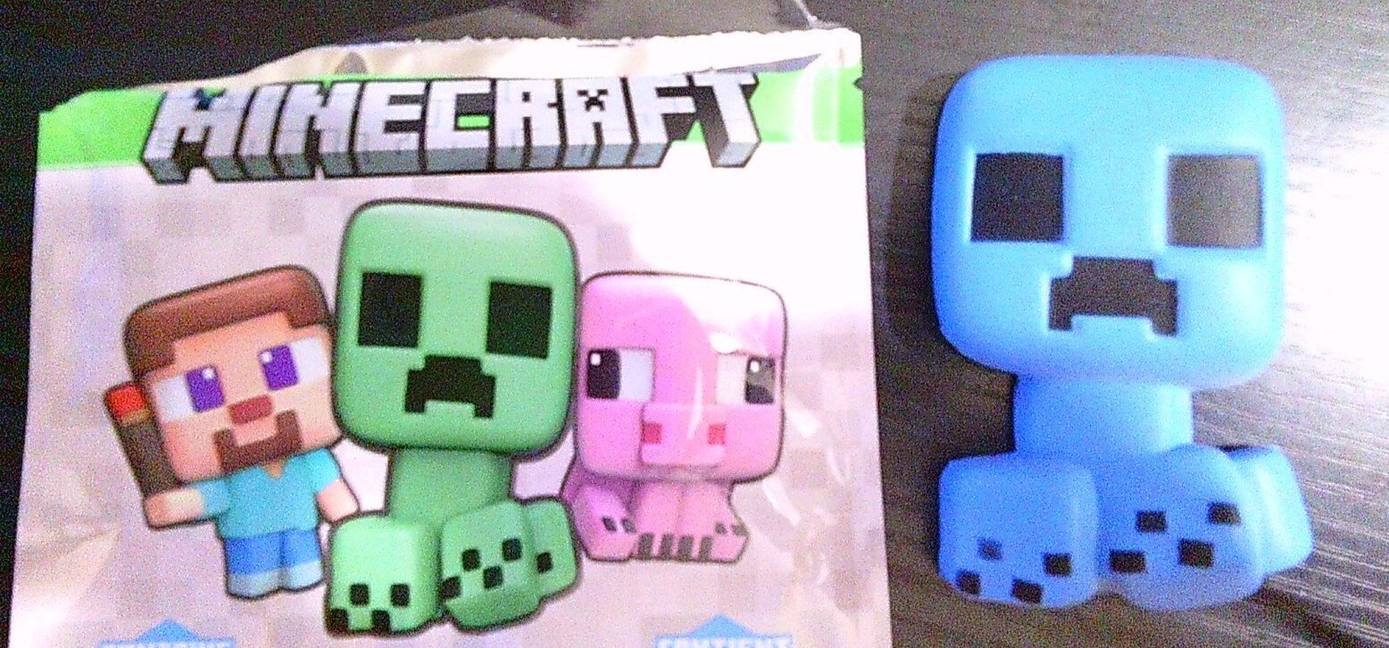 NEW MINECRAFT movie squishy squishme sticker BLUE CREEPER character 2.5" RARE