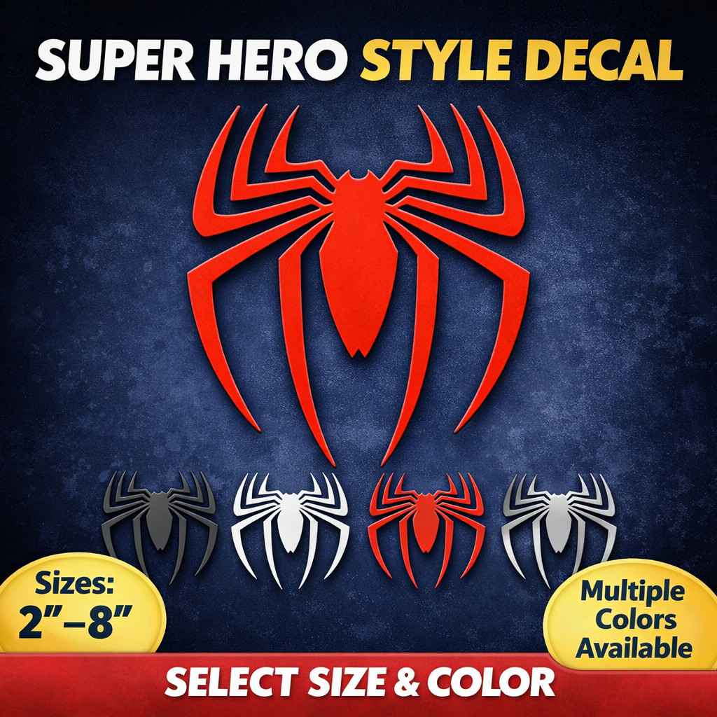 Spiderman Style Vinyl Decal Spider Inspired Logo Car Window Sticker 2"-8"