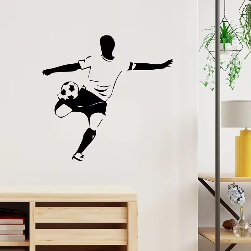 Contemporary Soccer Player Wall Sticker Pasted Waterproof Vinyl Decal Bedroom