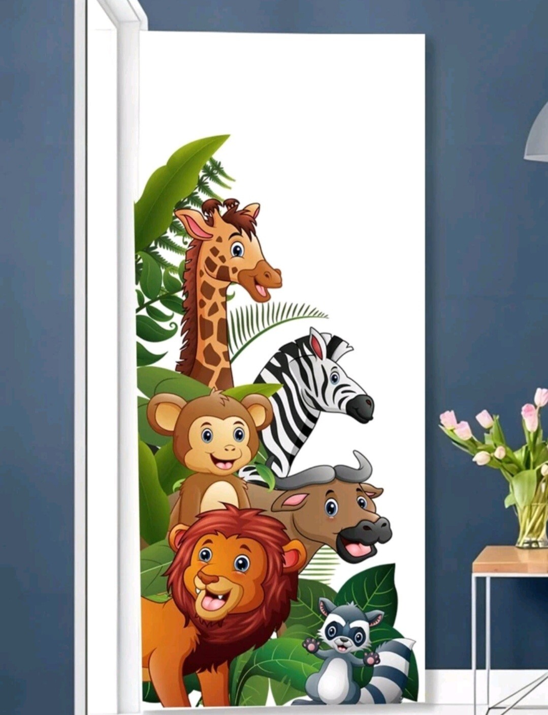 "1pcs Cartoon Animal Wall Stickers – Cute Vinyl Decals for Home, Spring Refresh