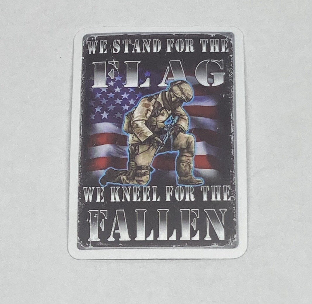 “We Kneel For The Fallen” Sticker Military Veteran USA Vinyl Decal Souvenir Tc6