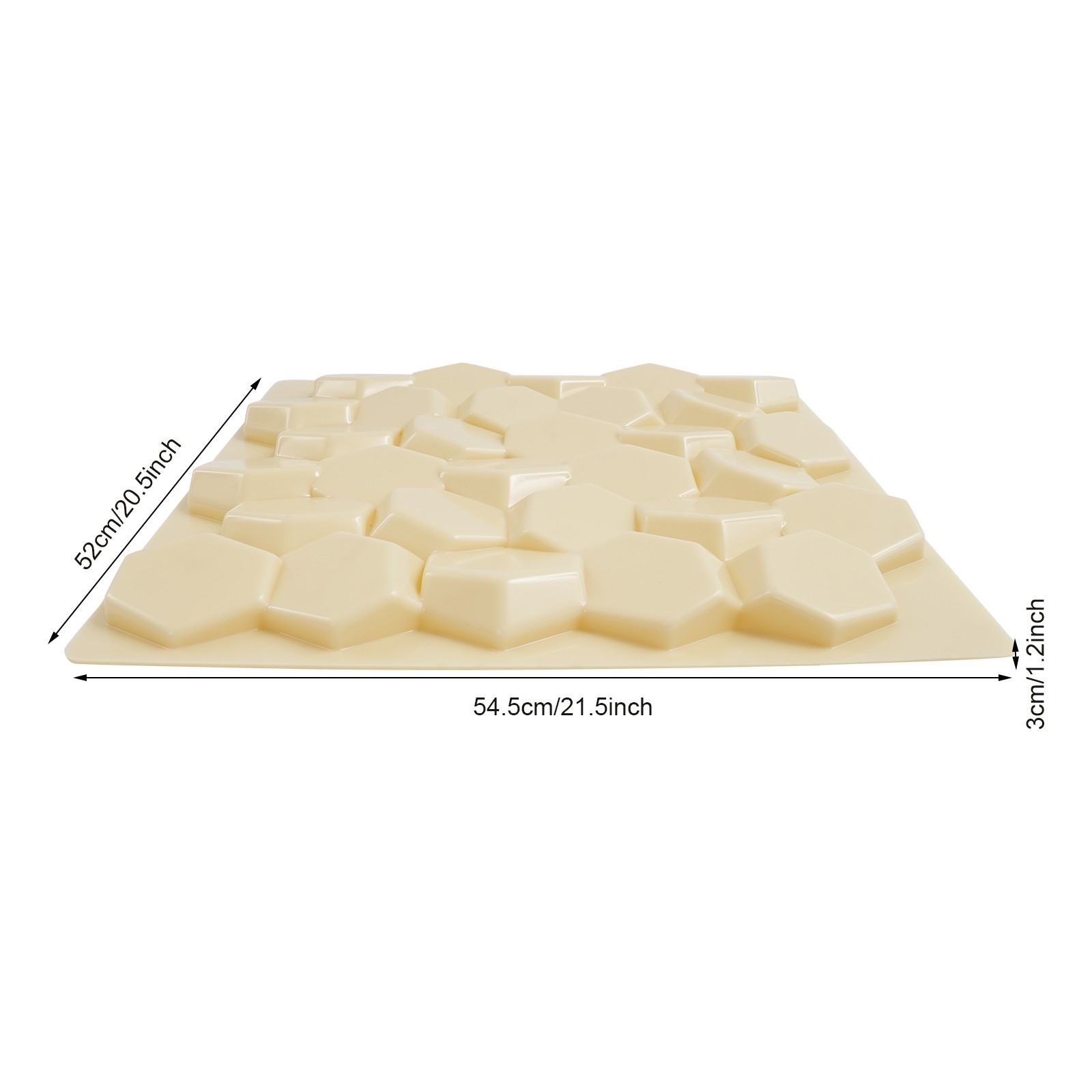 Beige 21.3" x 21.3" 3D Honeycomb Tile Brick Wall Sticker Waterproof Wall Panels