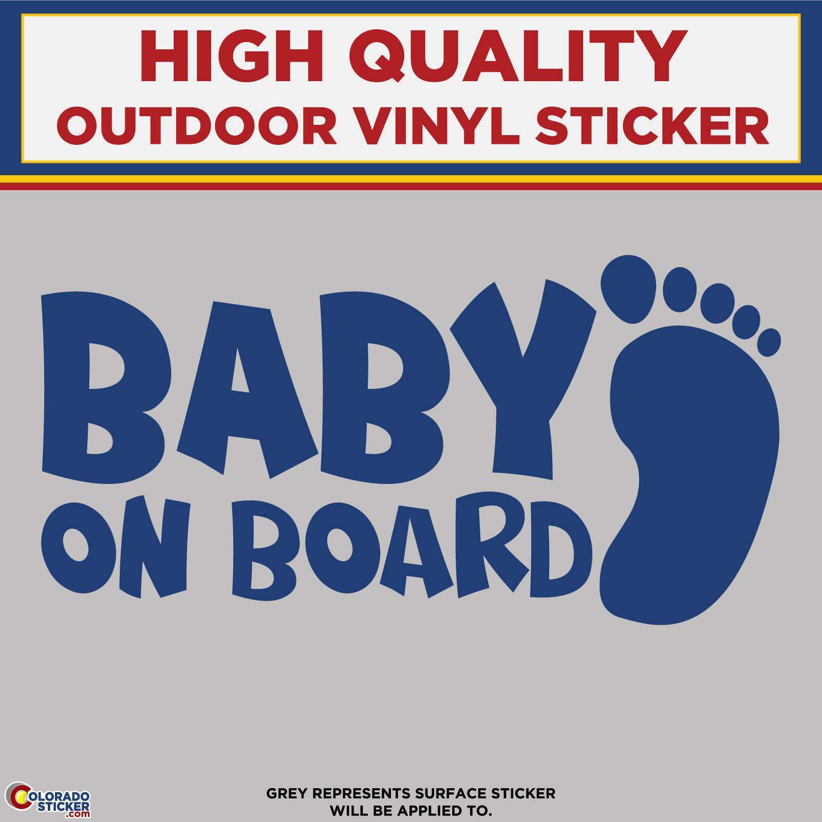 Baby on Board Footprint, Die Cut High Quality Vinyl Stickers