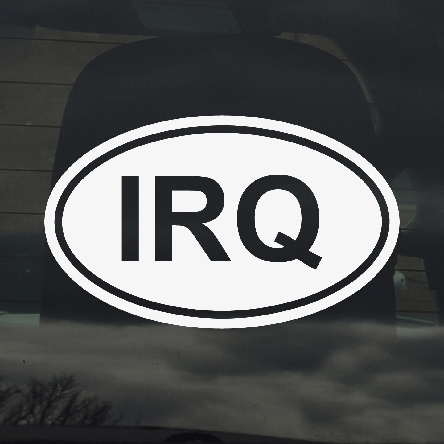 Iraq IRQ Oval Country Code Vinyl Decal Sticker for Car Window Laptop & Gifts