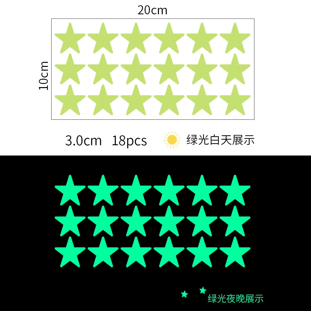 Luminous Wall Stickers for Kids Rooms Dots Stars Ceiling Wall Decals Glowing Sti