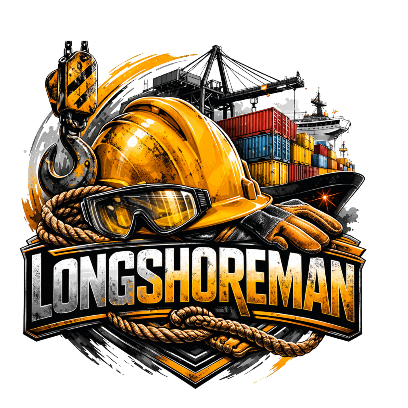 Longshoreman Sticker 3 Inch Dock Worker Port Worker Maritime Hard Hat Decal