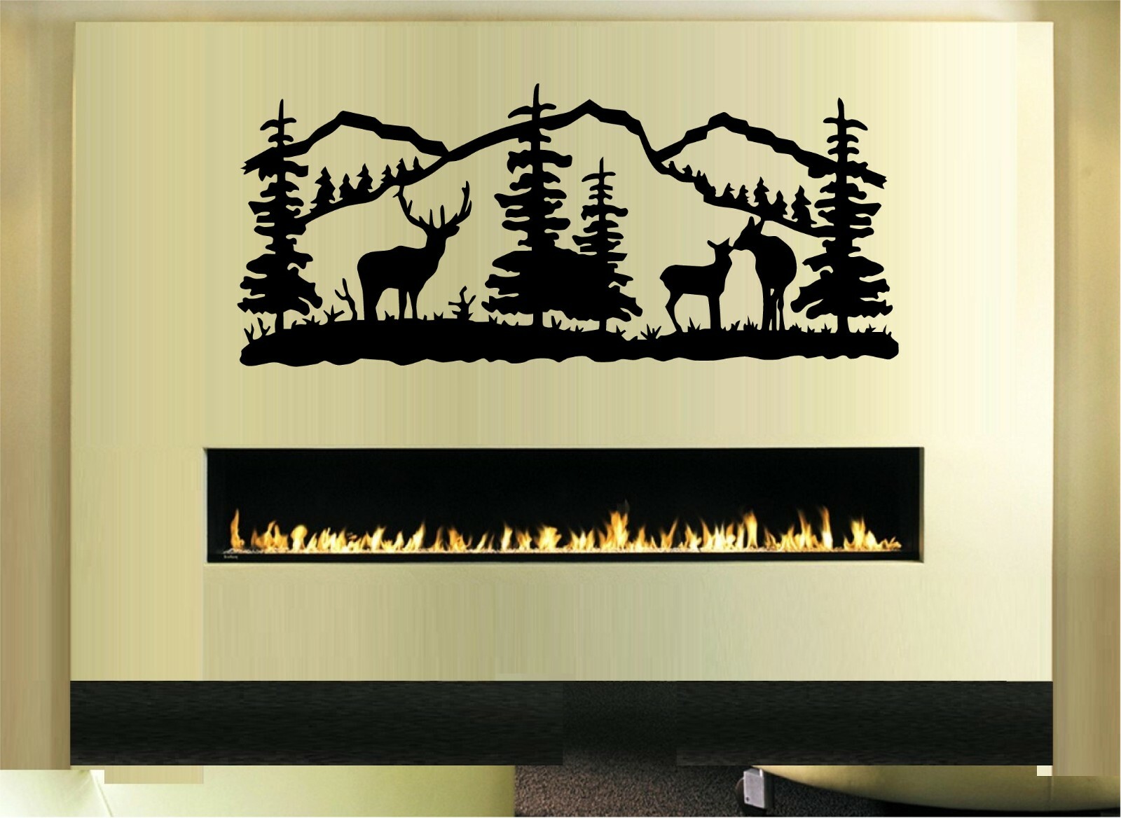 Elk Mountain Scene #2 Vinyl Decal Home Décor 20" x 40"
