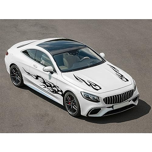 Stripe Vinyl Decal Sticker Graphics Side Body Hood Cover Racing Stripe Black