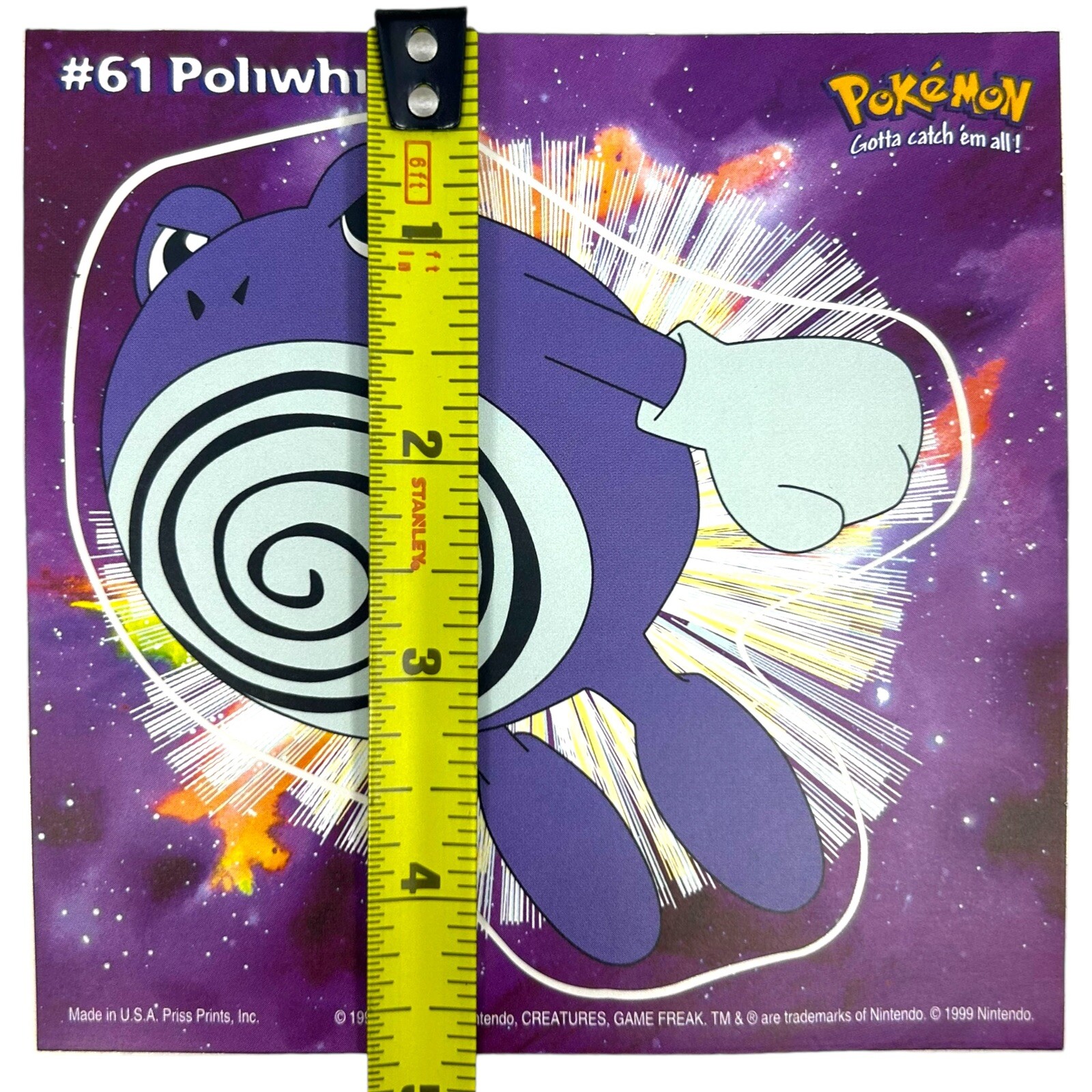 Pokemon Collect ’em Stick-Ups Poliwhirl #61 Large 4” Sticker Priss Prints