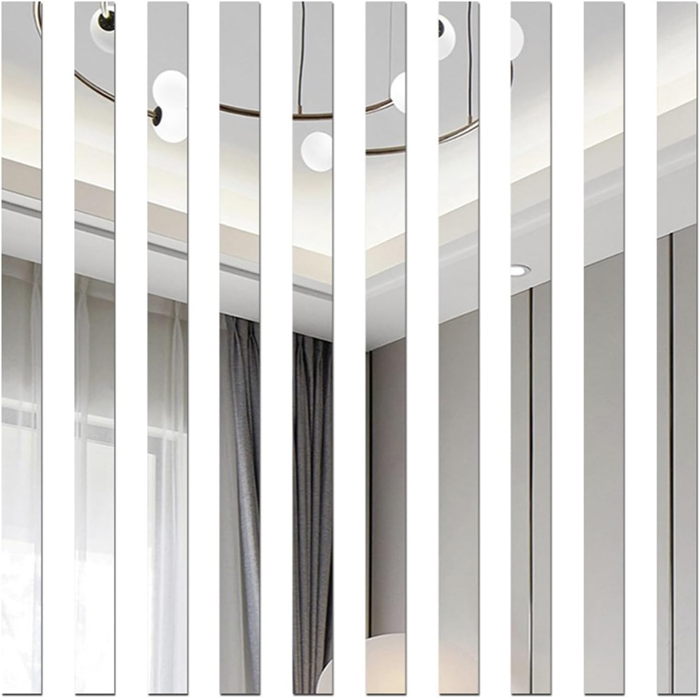 20/40x DIY Strip Mirror Stickers Self Adhesive Long Acrylic Wall Decal Art Decor