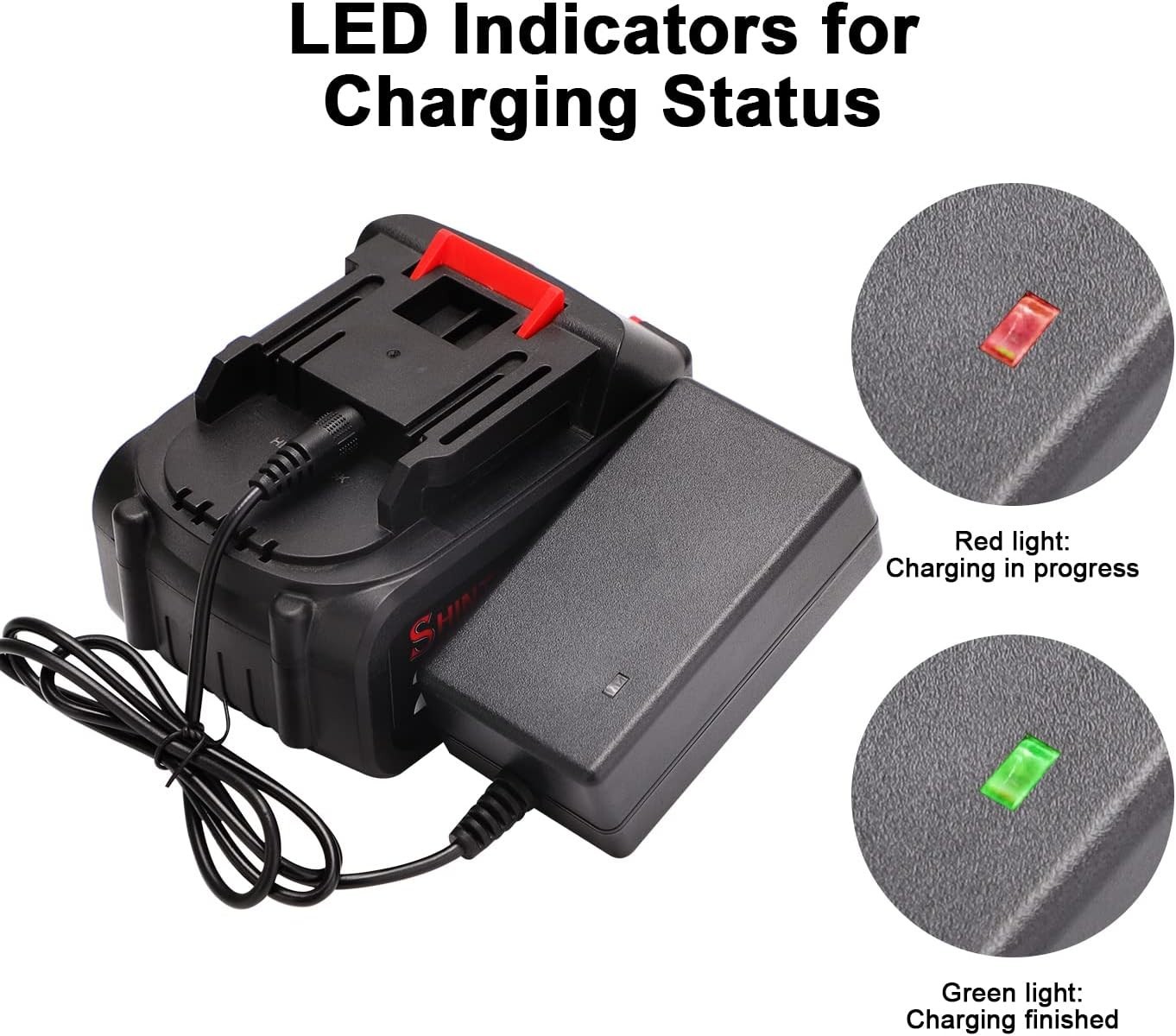 21v Lithium Battery – 4.0 Ah Battery with Charger Adapter Led Indicator Compatib