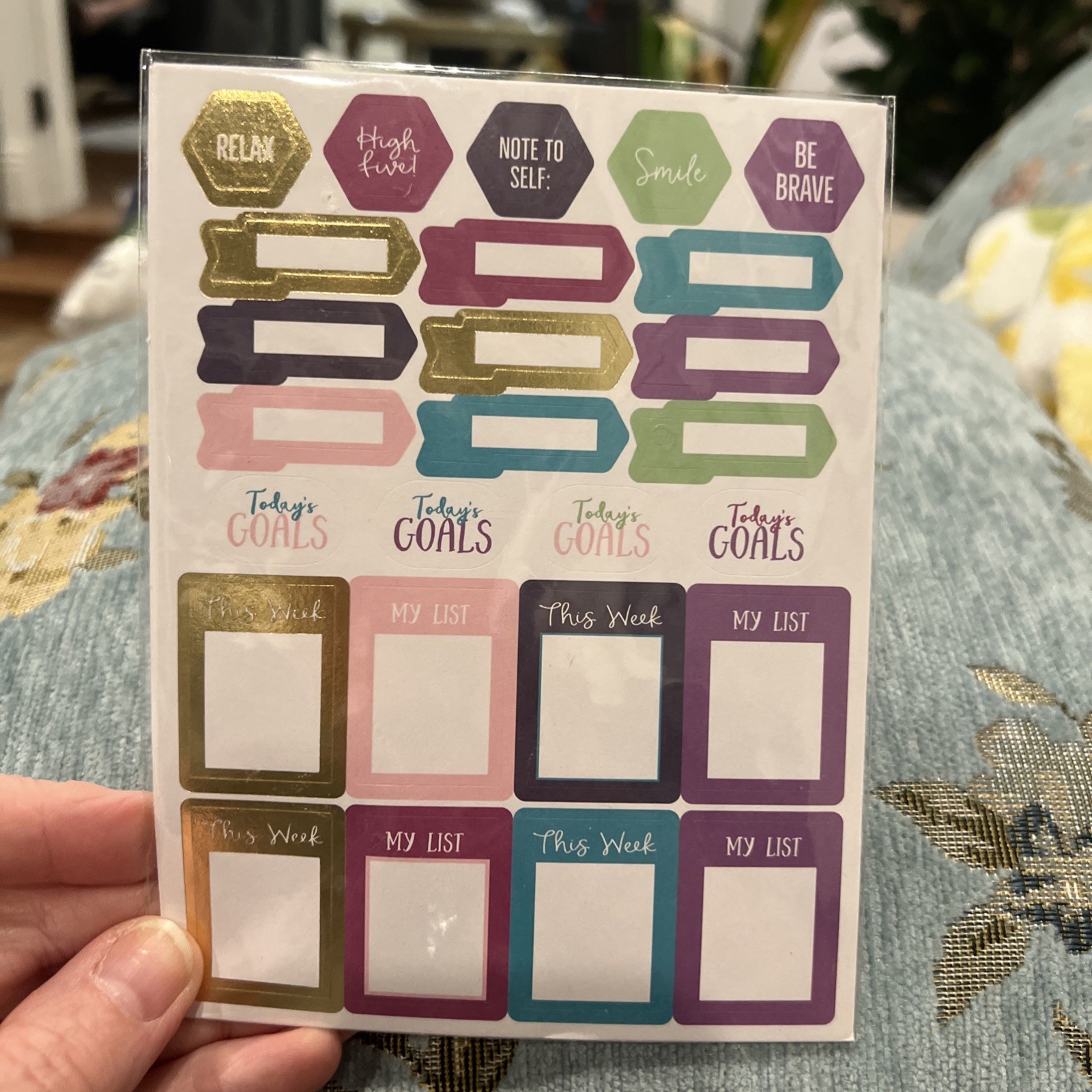 Pen and Gear Stickers 4 Sheets Todays Goals Weekly Planner Shopping To Do Lists