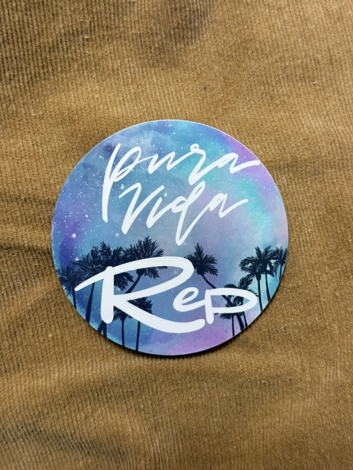 Pura Vida rep circular sticker
