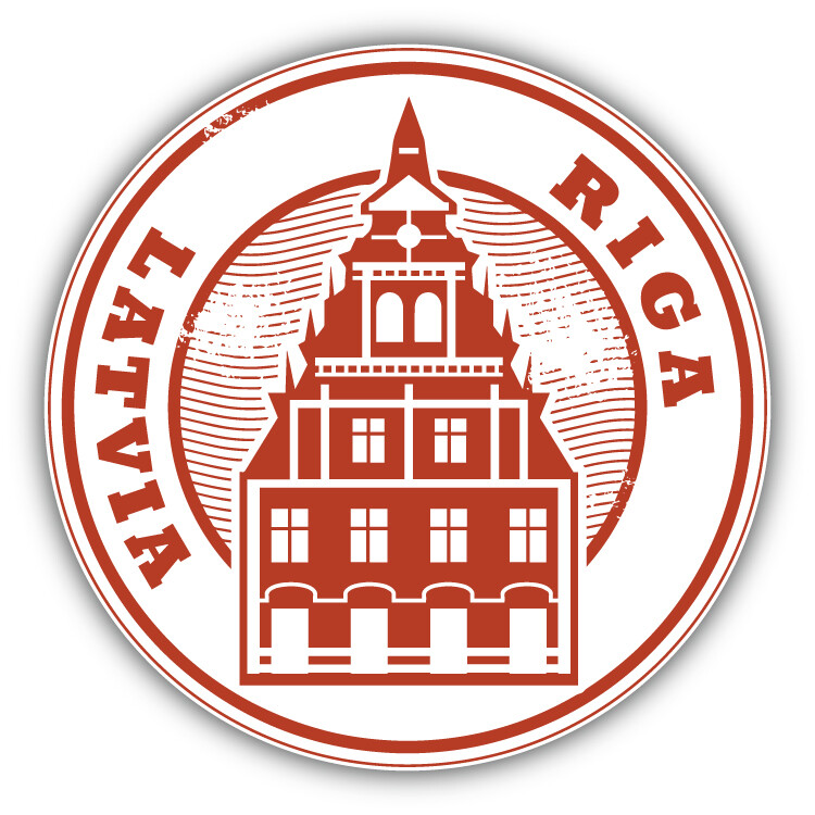 Riga Latvia Grunge Travel Stamp Car Bumper Sticker Decal