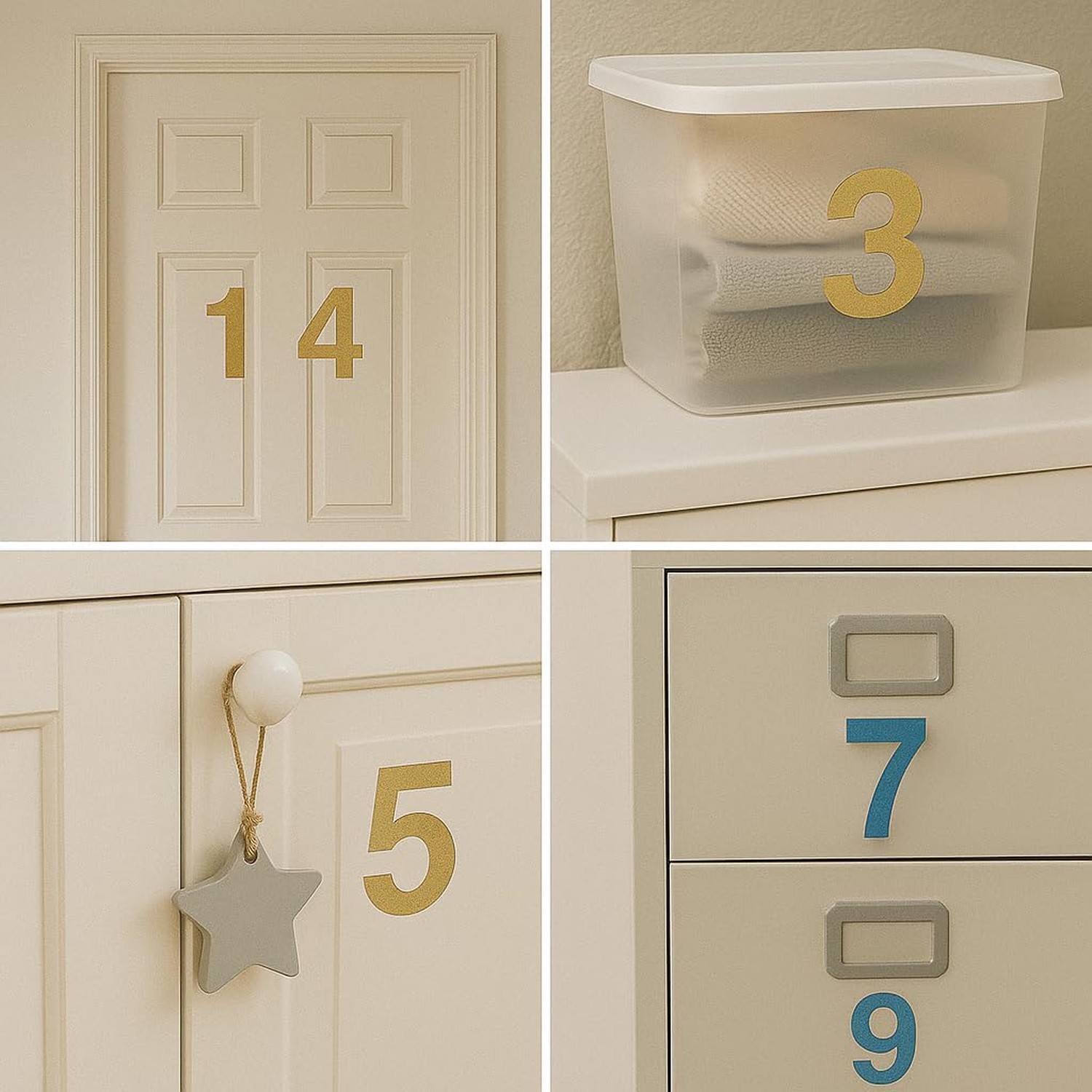 8 Sheets 4 Inch Number Stickers 0-9 – Waterproof Vinyl Self Adhesive Numbe