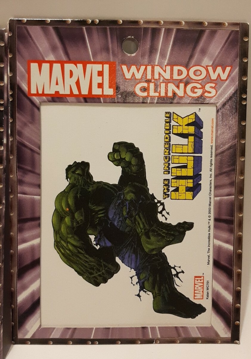 New 2003 Marvel Kalan Window Clings Decal Captain America Hulk Avengers MCU Gift