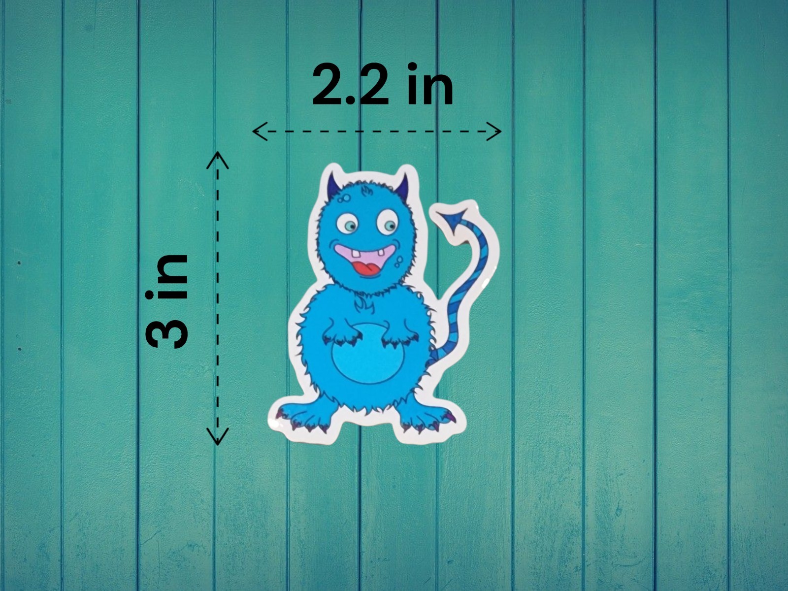 Cute Blue Horned Monster Sticker