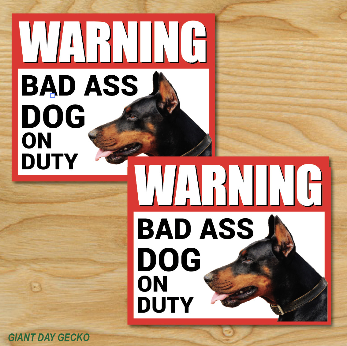 (2) TWO BAD ASS DOG Decal Stickers Car WARNING K9 German Shepard DOBERMAN Pero