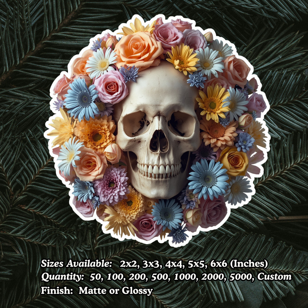 Skull Stickers Waterproof Vinyl Decal Glossy Matte Die Cut Laminated New
