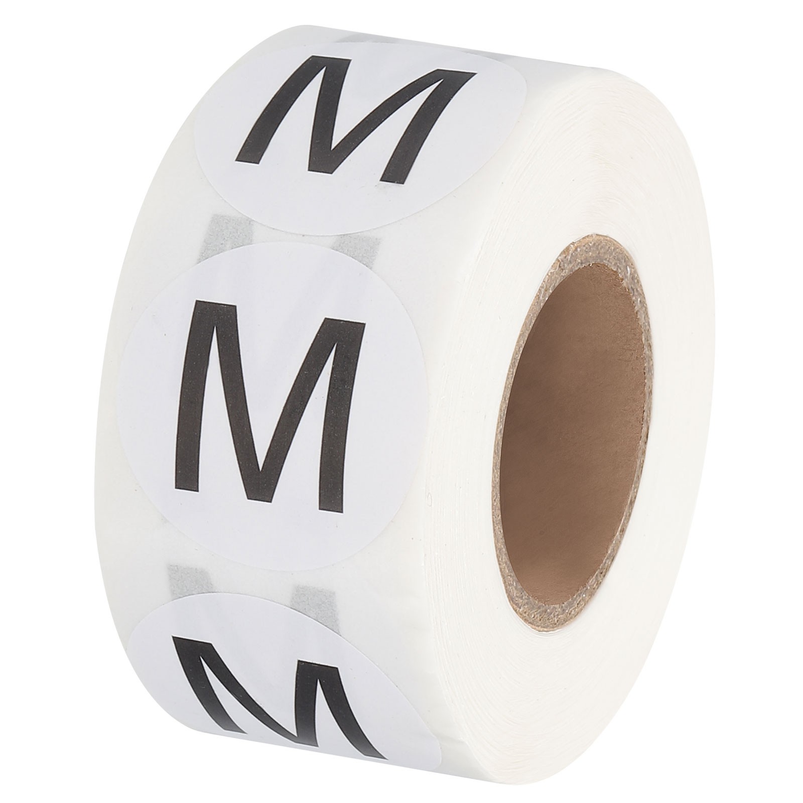 Letter M Inventory Labels, 1 Inch Capital Letter Stickers (1Roll/Total 500Pcs)
