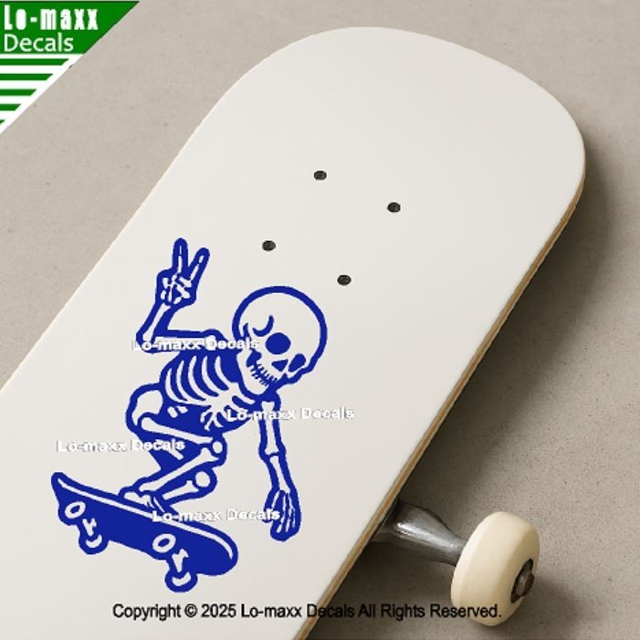 Skateboarding Skeleton Bones On Board Funny Die Cut Vinyl Decal Sticker