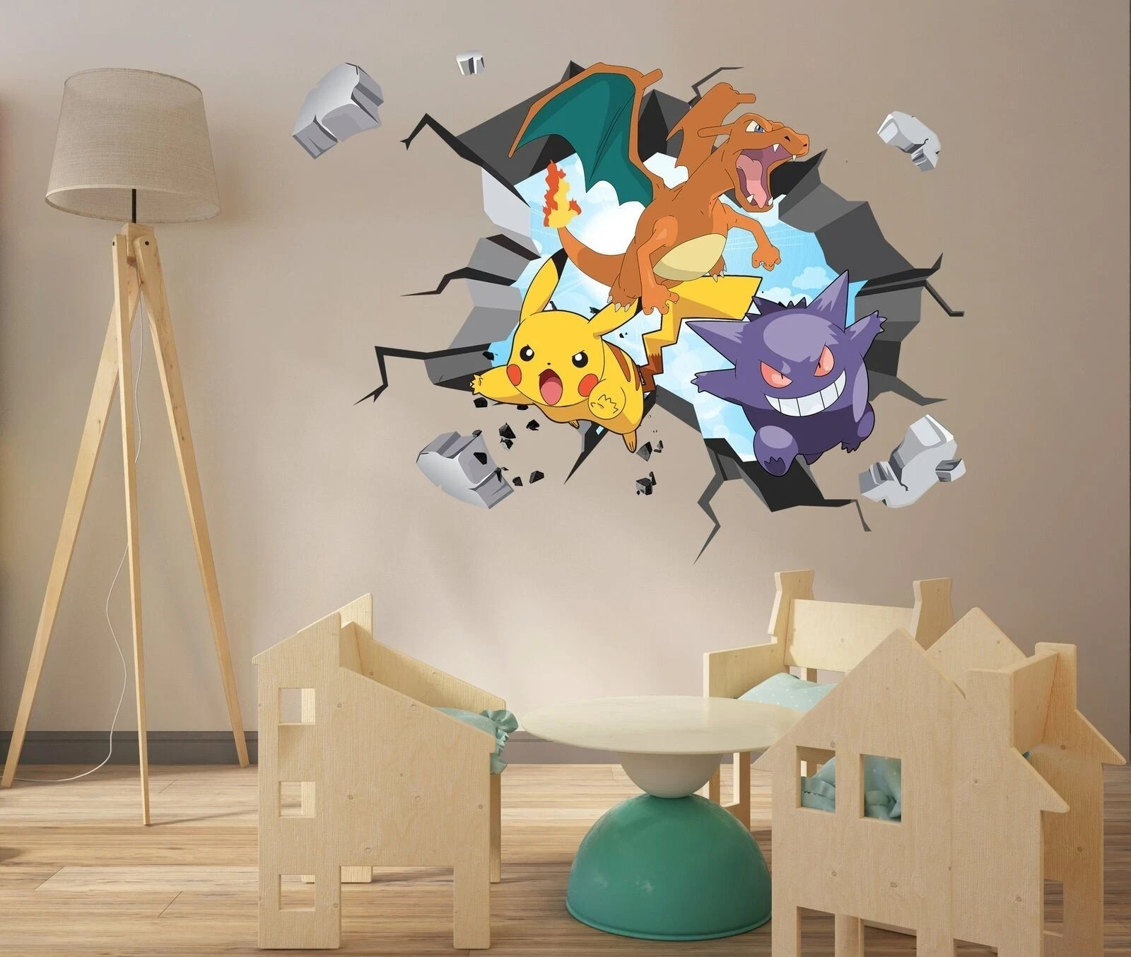 Pokemon WALL STICKERS EXPLOSION Decal Kids Room Home Decor Art