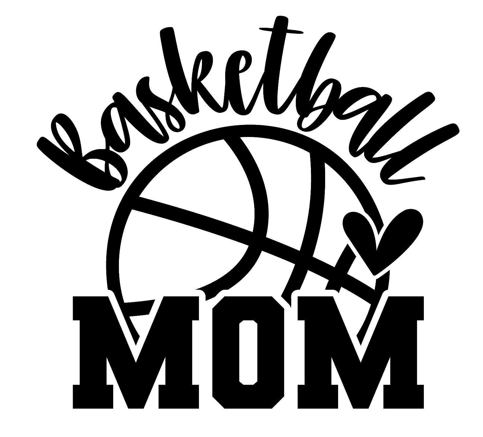 Vinyl Decal Car Truck Stanley Cup Sticker Mom Quotes – Basketball Mom Heart