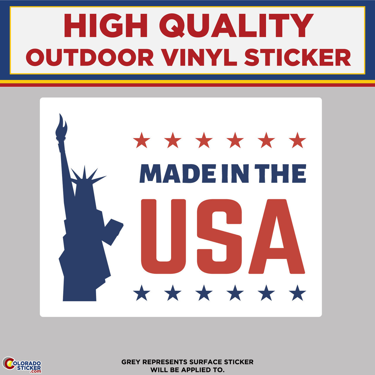 Made In the USA Statue of Liberty, High Quality Vinyl Stickers