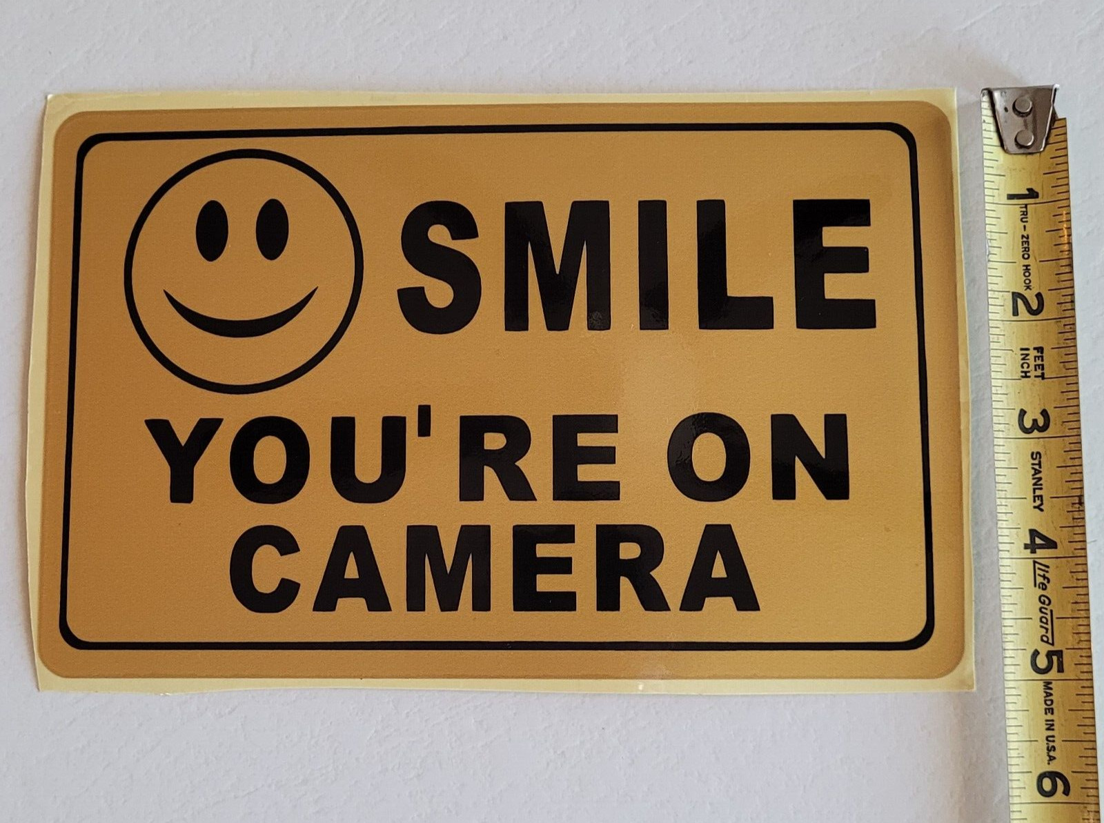 4 pack Smile You're On Camera Stickers 5×8 Security Warning Alarm Window Decal