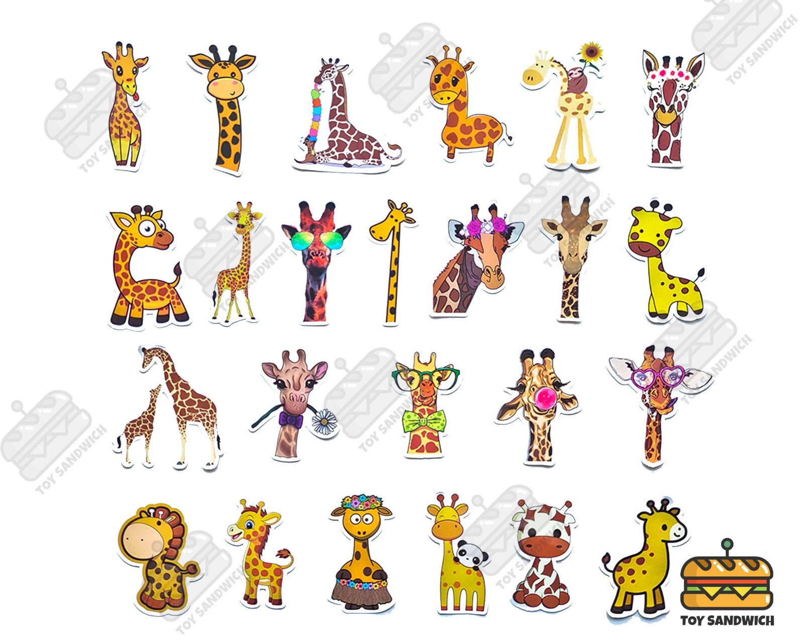 50 pcs "Giraffe" Sticker Pack Giraffe Nursery Giraffe Print Africa Safari Zoo