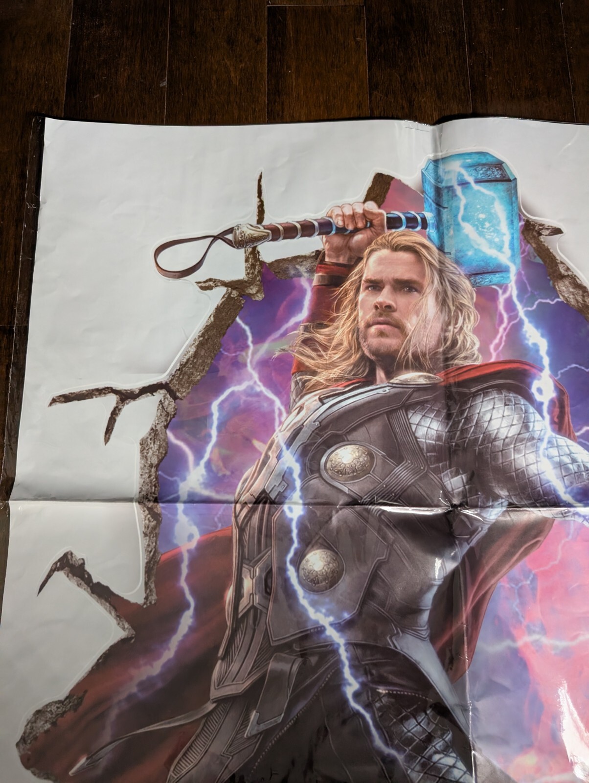 Marvel Avengers Thor 3D Look Wall Vinyl Sticker Poster – Children Bedroom Mural