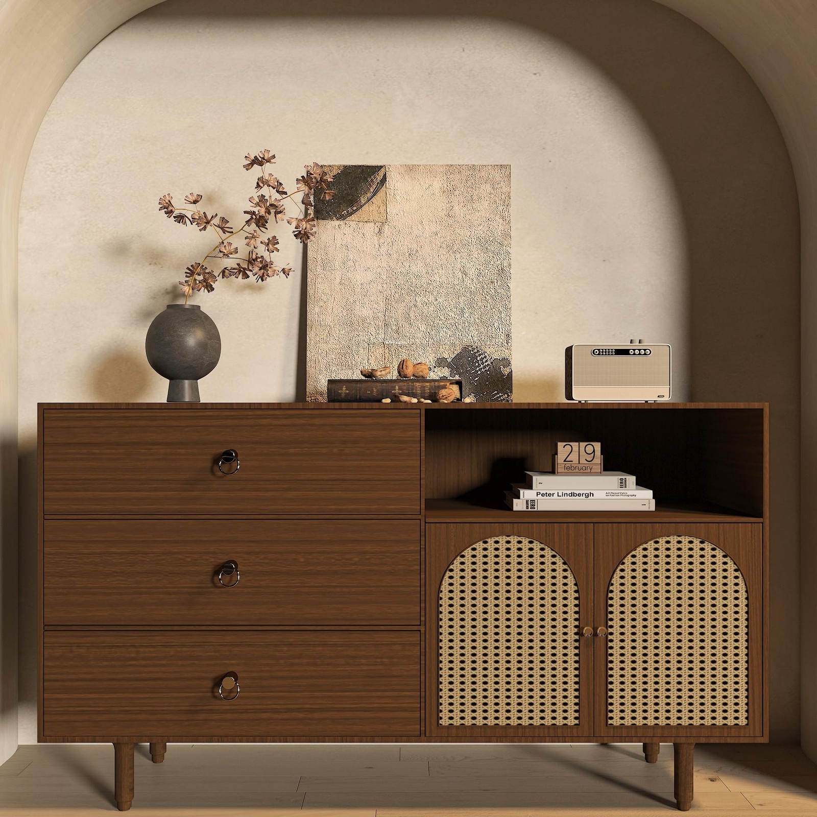 Brown Wood Grain Contact Paper Waterproof Peel and Stick Wallpaper Walnut Loo