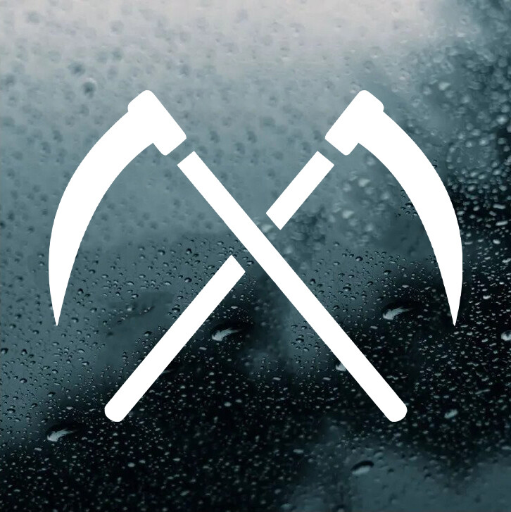 Crossed Scythes Vinyl Decal V2 – Grim Reaper Death – Die Cut Sticker
