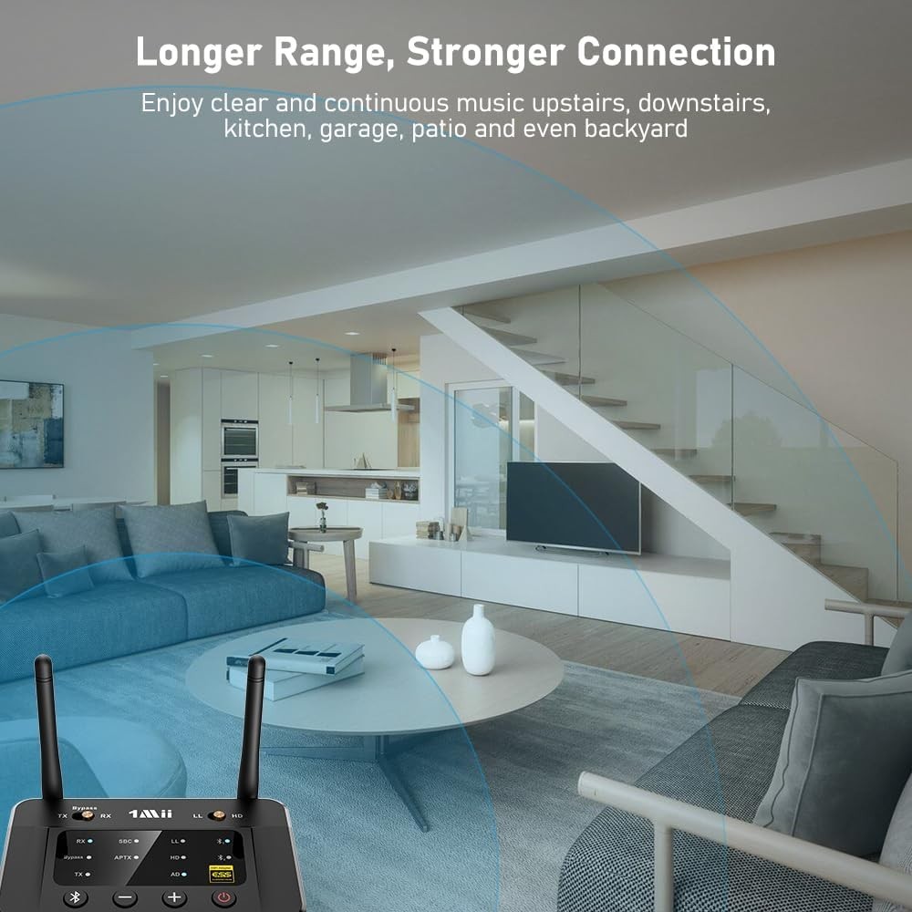 Bluetooth 5.3 Transmitter Receiver for Home Stereo TV, HiFi Wireless Audio Adapt