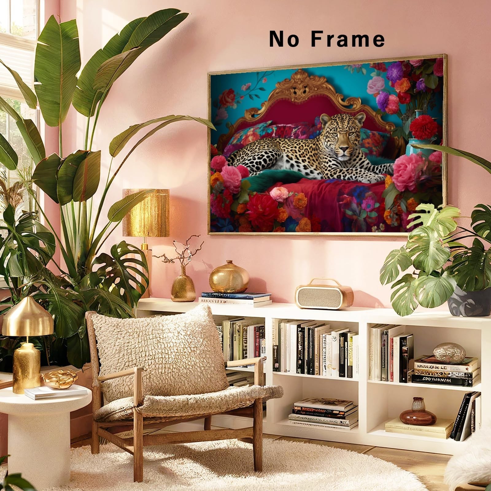 Tevenuktla Funky Leopard Wall Art Aesthetic Animal Posters Cheetah Print Canv…