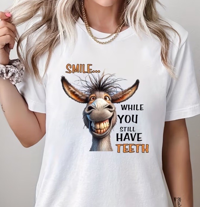 Smile While You Have Teeth Iron On Heat Transfers Vinyl T Shirts DIY Clothing
