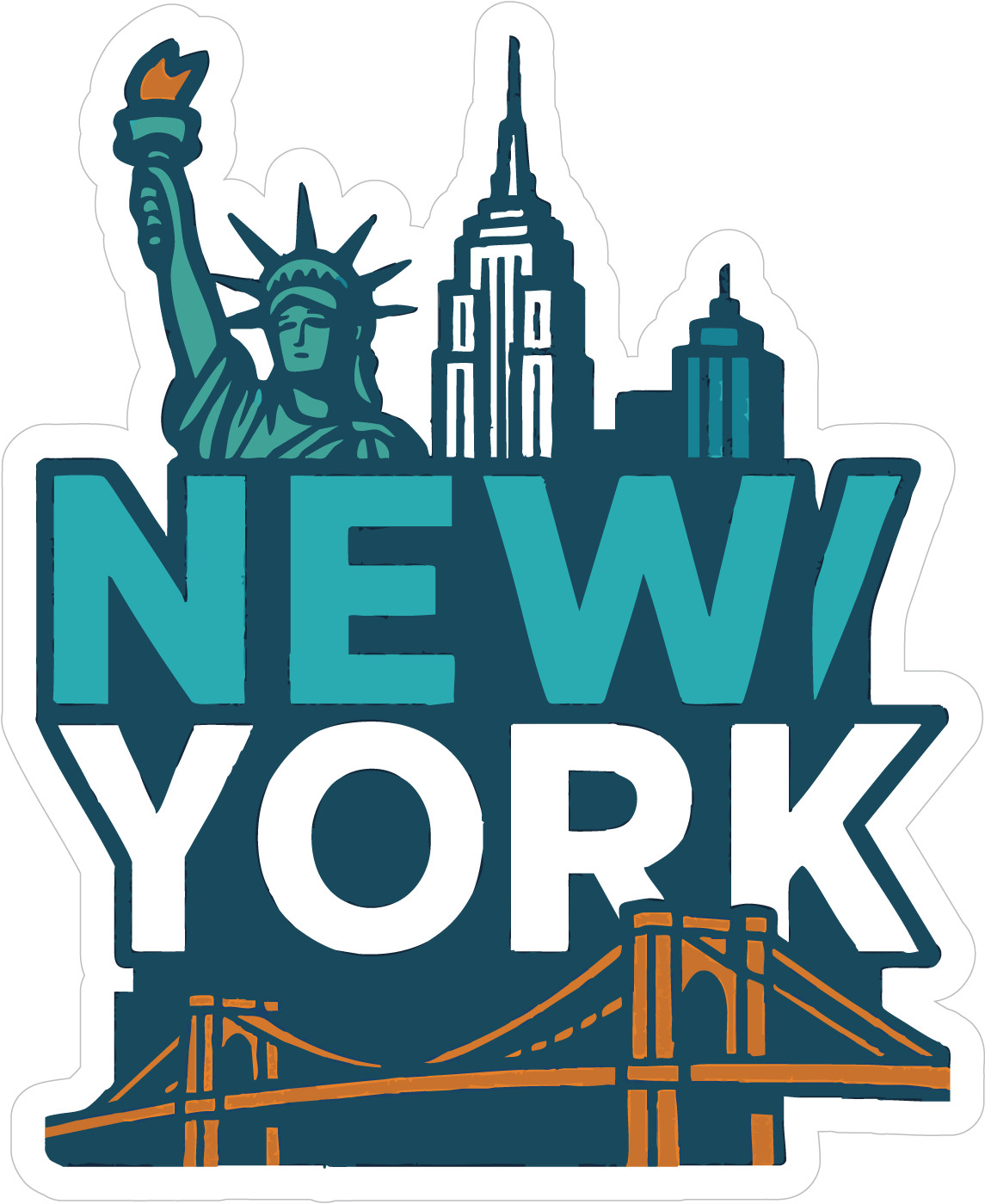 New York Sticker Decal Vinyl Die-Cut City Skyline Landmark Design