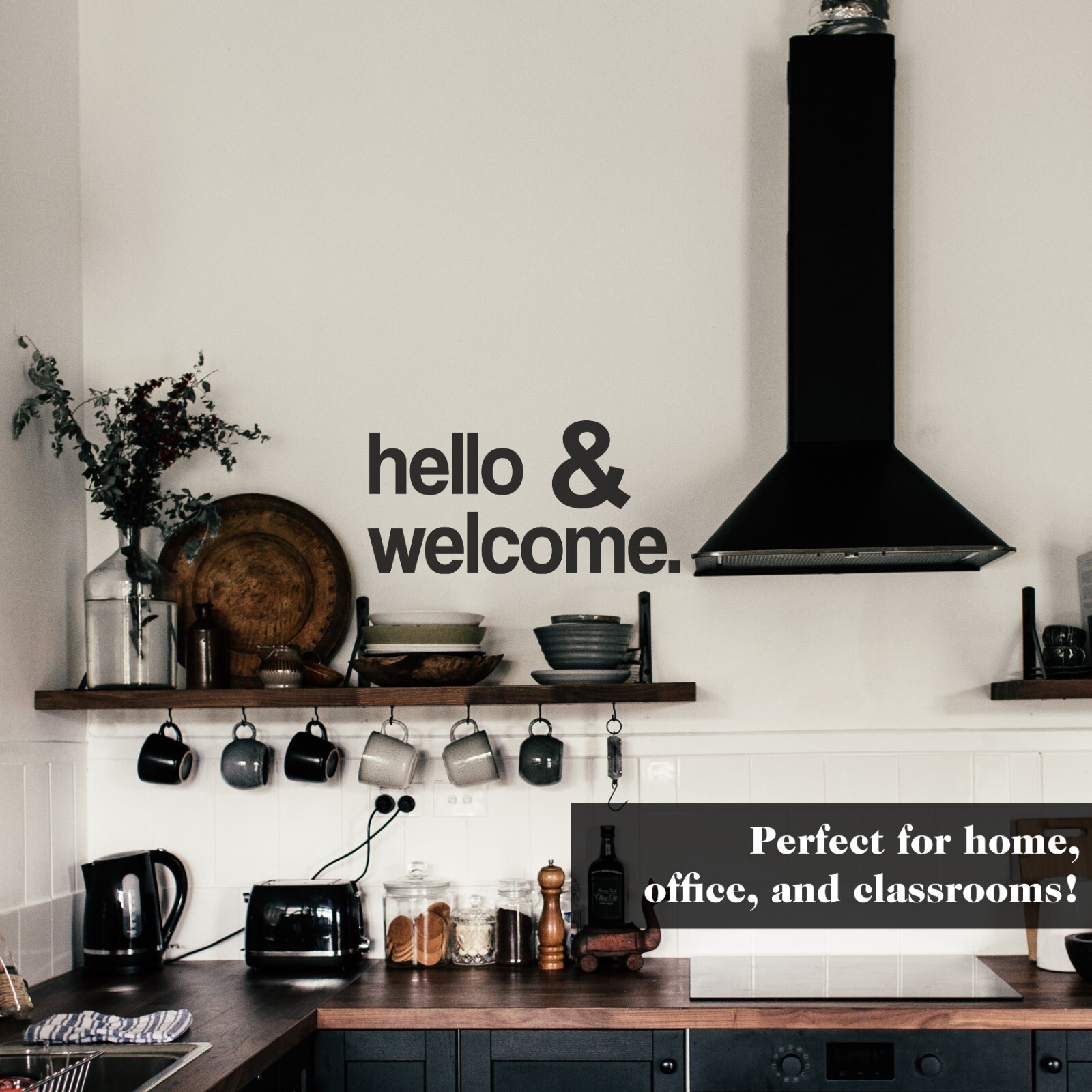 Hello and Welcome Office Wall Decal Sticker Quote Home Decor Wall Art Entrance