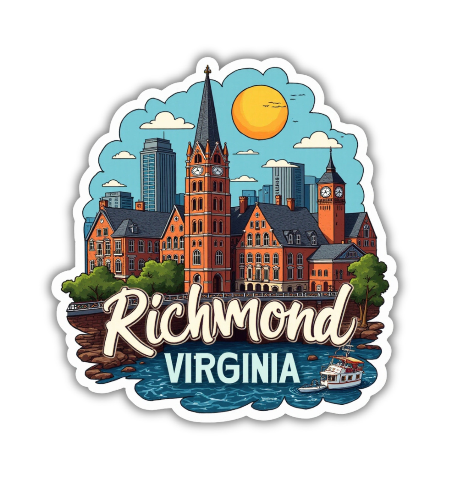 Richmond Virginia Fridge Magnet or Laptop Sticker