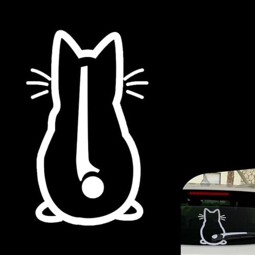 Cute Cat Car Rear Windshield Wiper Decal, Waterproof Vinyl Cute Cat Tail