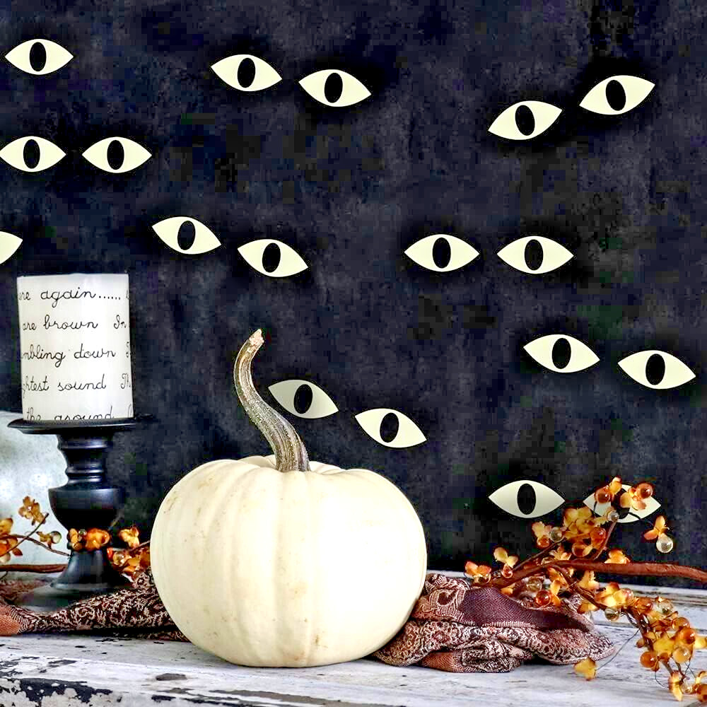 Wall Decals Tempaper Spooky Eyes Glow-in-The-Dark Peel and Stick Halloween