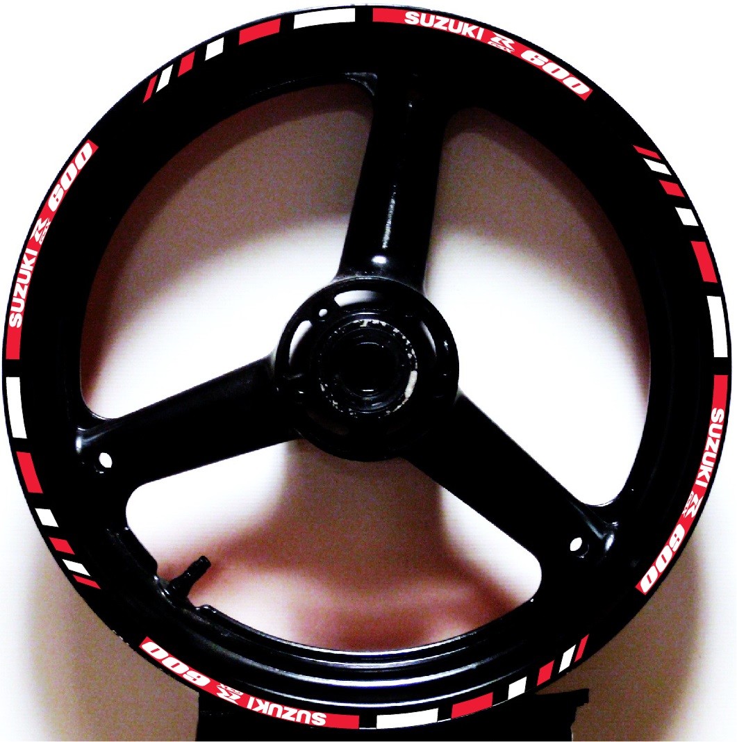 CUSTOM PRINTED 2 TONE GP RIM STRIPES WHEEL DECALS TAPE STICKERS SUZUKI GSXR 600