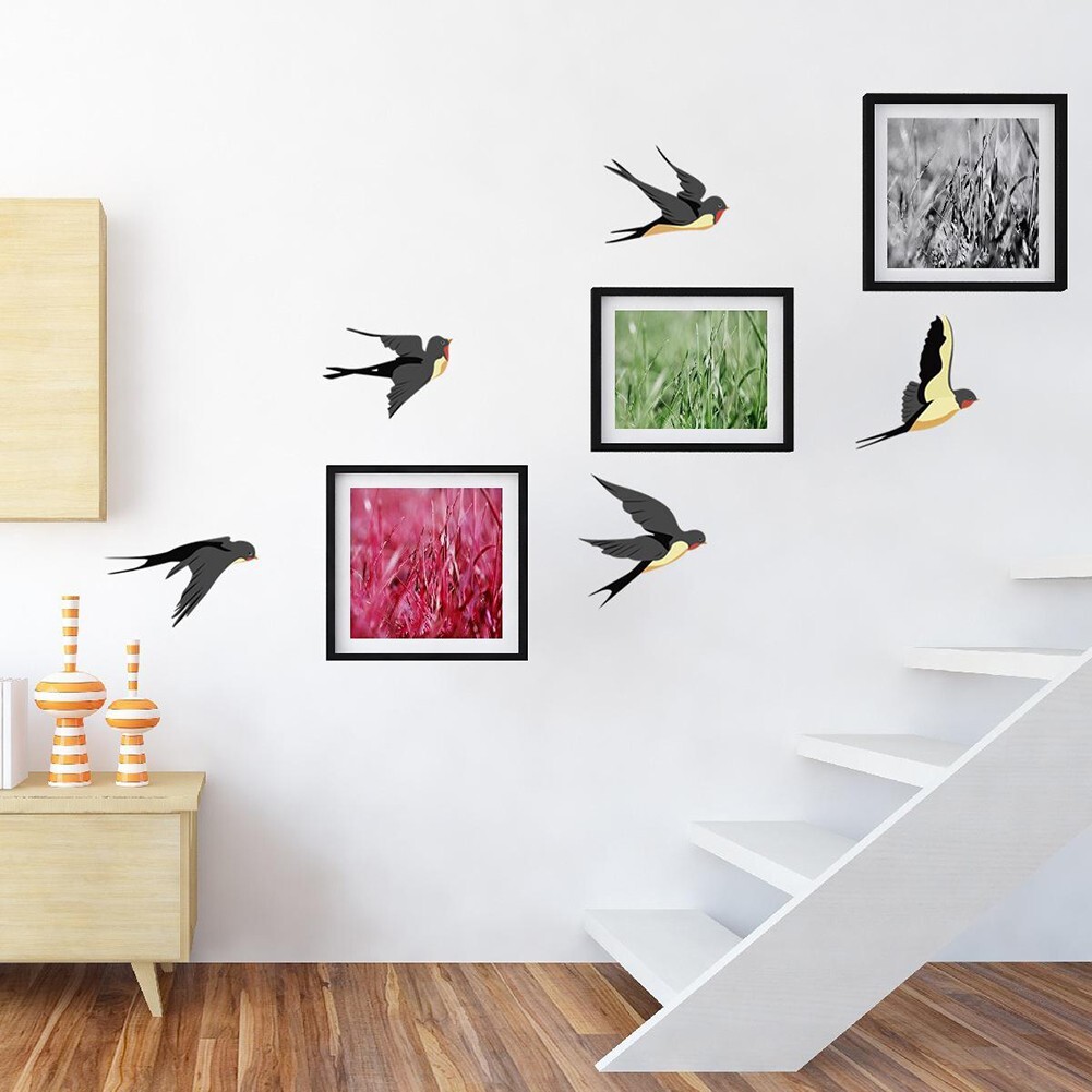 Cute Swallows Large Set Removable Wall Stickers Birds Decal Bird Premium Decor