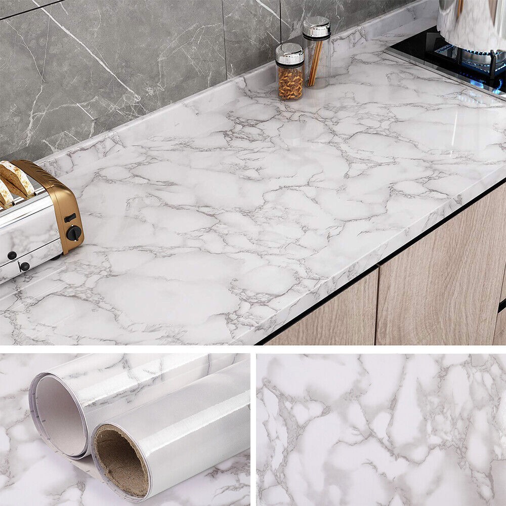 24"*39"/118"/197" Marble Contact Vinyl Paper Self Adhesive Peel Stick Wallpaper