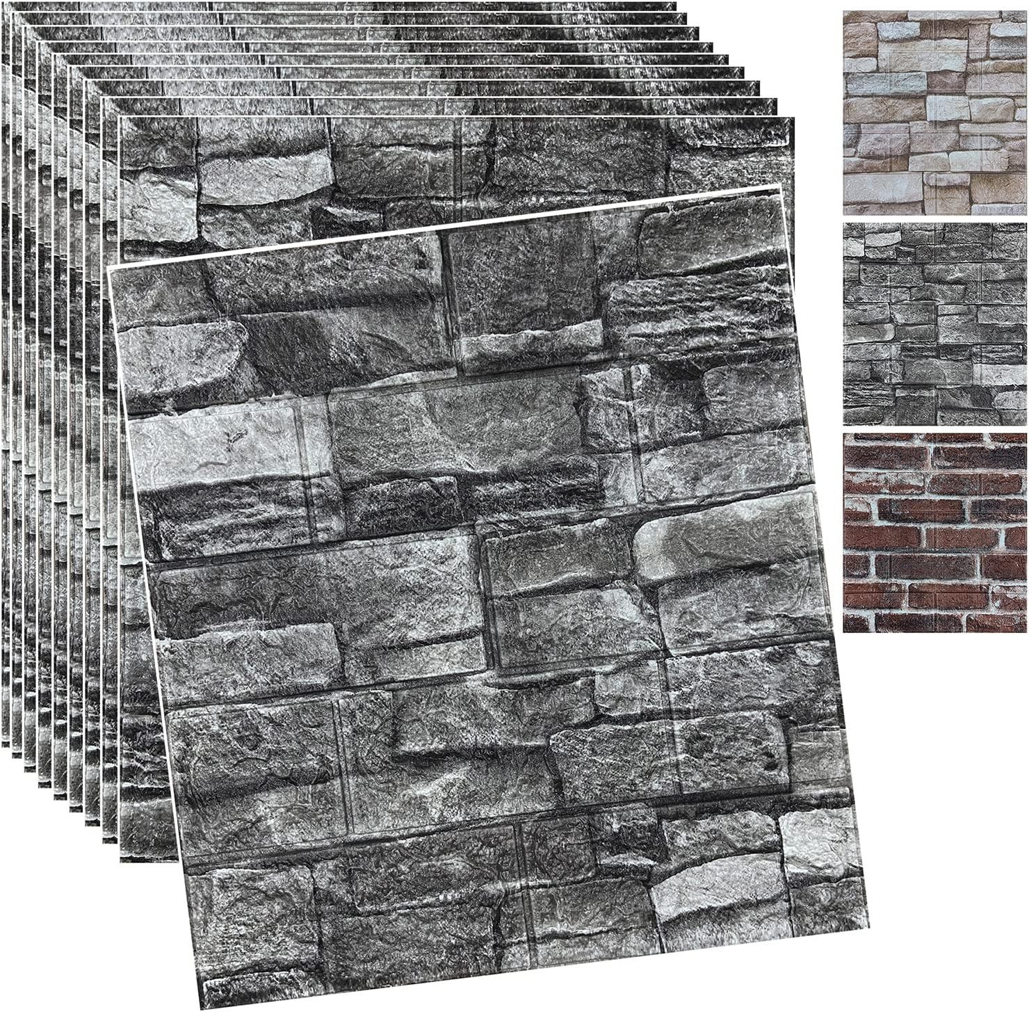 3D Faux Brick Wallpaper – 20PCS Self-Adhesive Foam Panels for Elegant Walls