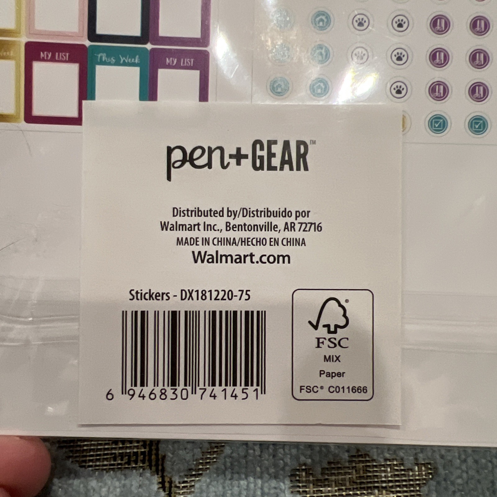 Pen and Gear Stickers 4 Sheets Todays Goals Weekly Planner Shopping To Do Lists