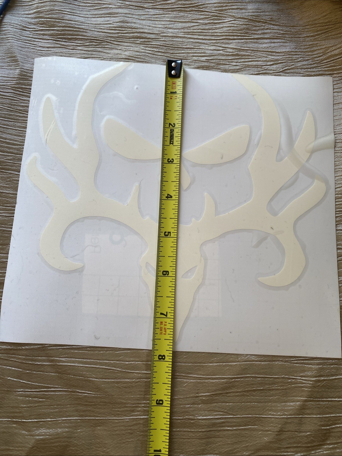 Skull Deer Buck Horns Decal Sticker, 8.5”x8” White Vinyl