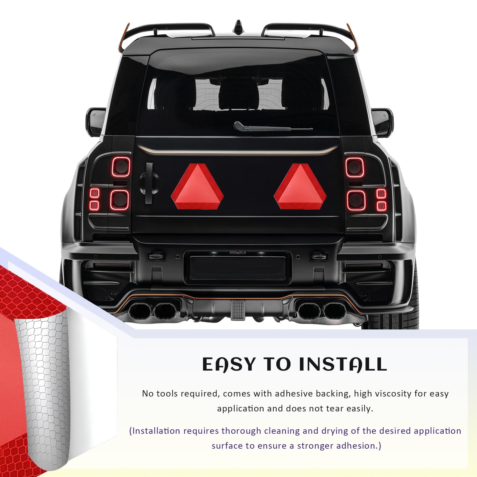 2 Pcs Slow Moving Vehicle Triangle Signs 7×8 Inch for Golf Card Outdoor Use