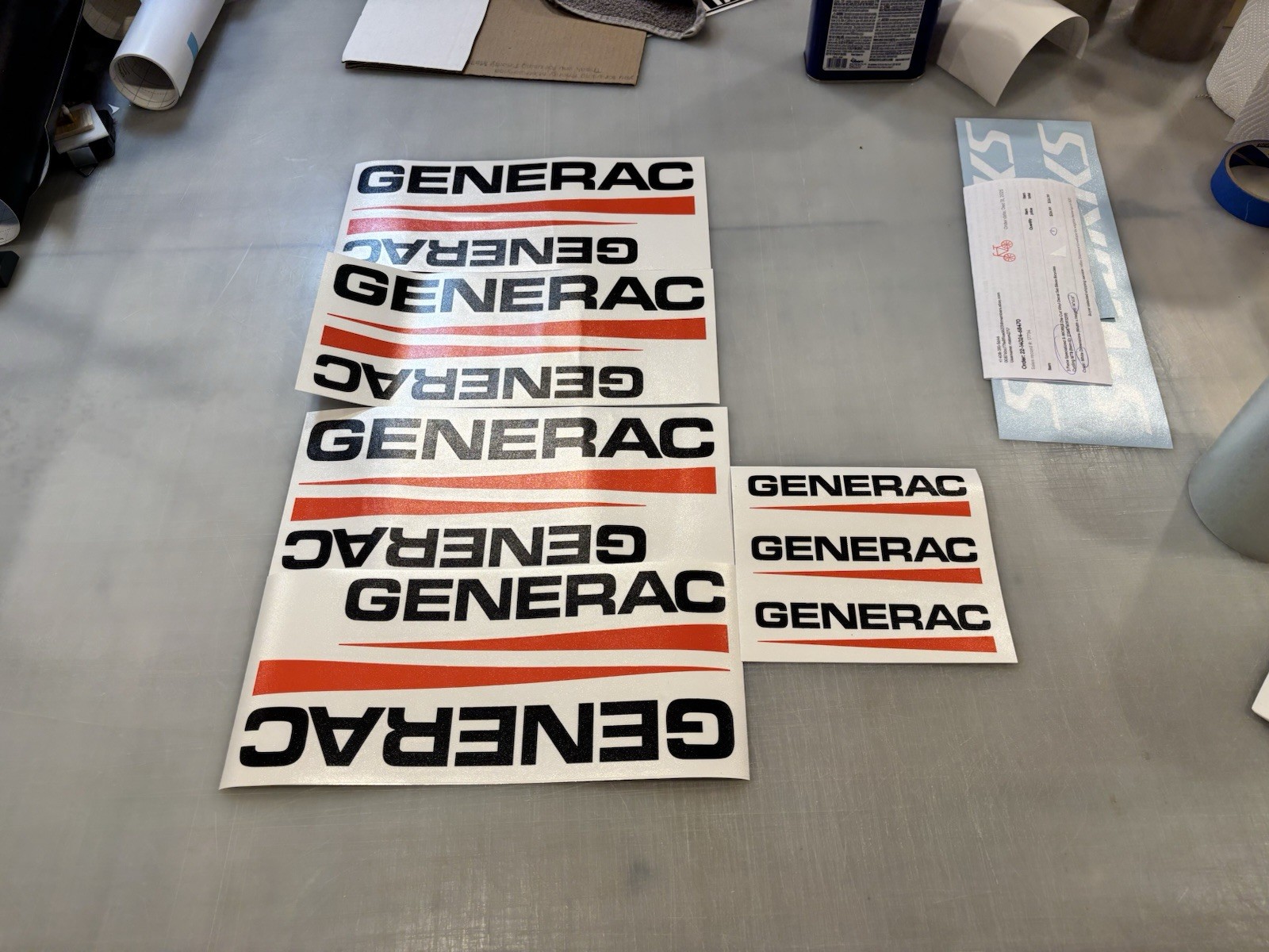 GENERAC Die Cut Vinyl Decal Generators Heating Cooling Plumbing Electric Van