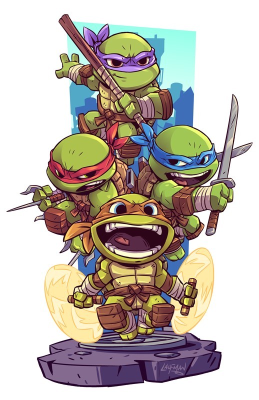 TMNT STICKER X LOT OF 6 XVYNIL HIGH GLOSS DIECUT STICKER X 3X2 INCHES STICKER X